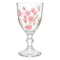 Taça de Vidro Decorada Flores Borboletas Spring para Água e Vinho Haüskraft 350ml Taça de Vidro Decorada Flores Borboletas Spring para Água e Vinho Haüskraft 350ml
