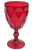 Taça de vidro diamond vermelha individual 300ml para água vinho cerveja taca avulsa Taça de vidro diamond vermelha individual 300ml para água vinho cerveja taca avulsa