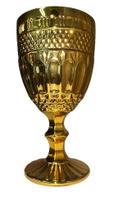 Taça de Vidro Dourado Metalizado Luxo Santa Ceia - 345ml
