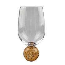 Taça de Vidro Orbe Mel Base Bolinha 400ml