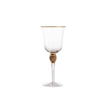 Taça De Vidro Para Vinho Com Strass E Borda Dourada 350ml 350ml - Unid. Taça De Vidro Para Vinho Com Strass E Borda Dourada 350ml 350ml - Unid.