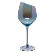 Taça de Vidro para Vinho Diagonal Furta Cor Azul 300ml - Unid.