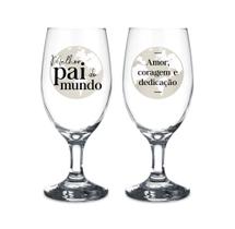 Taça de vidro personalizada para pai "Melhor pai do mundo" 330ml na caixa presente dia dos pais copo Taça de vidro personalizada para pai "Melhor pai do mundo" 330ml na caixa presente dia dos pais copo