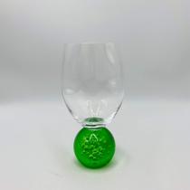 Taça de Vidro Soluna com Base Verde 400ml 16x8cm