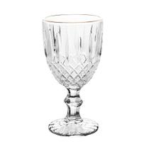 Taça de Vidro Transparente com Borda Dourada Fio de Ouro Greek 345ml Wolff Taça de Vidro Transparente com Borda Dourada Fio de Ouro Greek 345ml Wolff