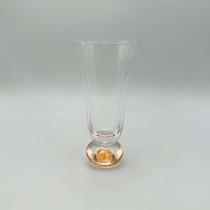 Taça de Vidro Transparente Flower Bubble com Base Laranja - 180ml