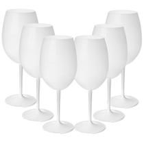 Taça de Vinho Acrílico Branca Roma Curves 600mL - 6 Un