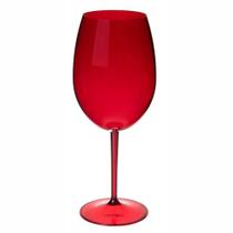 Taça de Vinho Acrílico Vermelha Roma Curves 600mL - Neoplas