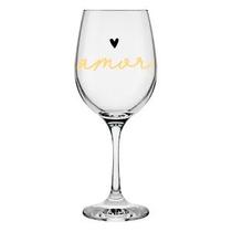 Taça de Vinho Barone Love Gold 490ml Amor 7056016 - Allmix