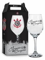 Taça De Vinho Corinthians Vidro Timão 385ml - Brasfoot