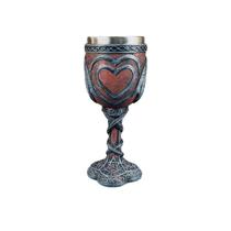 Taça de vinho Double Dragon de aço inoxidável vermelha de haste alta Taça de vinho Double Dragon de aço inoxidável vermelha de haste alta