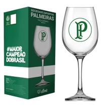 Taça de Vinho Grande Drinks 490ml em Vidro Cristal Palmeiras na Caixa - Allmix