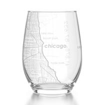 Taça de vinho sem haste Well Told Mapa de Chicago 444 ml