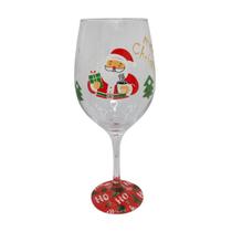 Taça De Vinho Vidro 490 Ml De Natal Papai Noel Vermelho Taça De Vinho Vidro 490 Ml De Natal Papai Noel Vermelho