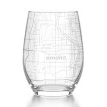 Taça de Vinho Well Told Mapa de Omaha Gravado 444 ml Transparente