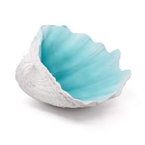 Taça decorativa Accessoryway Large Turquesa-Aqua Blue Sea Shells Resin