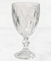 Taça Diamond 340ml vidro facetado água, vinho, café da manhã