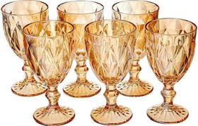 Taça diamond conjunto com 6 peças cor ambar