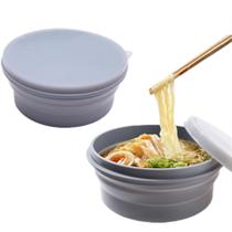 Taça dobrável IYYI ME.FAM de silicone 800 mL com tampa (2 pacotes, cinza)