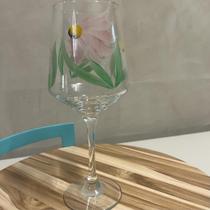 Taça Em Vidro Brunello Para Vinho Margaridas Decor Glass-Cx Taça Em Vidro Brunello Para Vinho Margaridas Decor Glass-Cx
