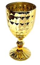 Taça Em Vidro Com Banho Metalizado Dourado Para Santa Ceia