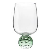 Taça Em Vidro Transparente e Verde 540Ml