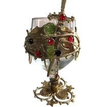 Taça Espiritual Aramada com Punhal e Pedrarias Pomba Gira Iansã Linha Cigana Taça Ritual Taça Espiritual Aramada com Punhal e Pedrarias Pomba Gira Iansã Linha Cigana Taça Ritual