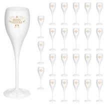 Taça Espumante 120ml Boas Festas Brut Acrílico Premium 24pçs