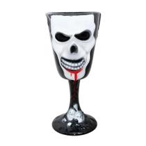 Taça Esqueleto Caveira Sangrenta Preto Halloween