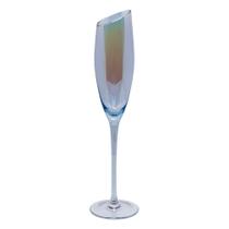 Taça Flauta Vidro Champagne Diagonal Furta Cor Azul 250ml - Unid. Taça Flauta Vidro Champagne Diagonal Furta Cor Azul 250ml - Unid.