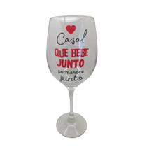 Taça Frase Casal Bebe Junto Amor Personalizada Vinho 490ml - META ATACADO