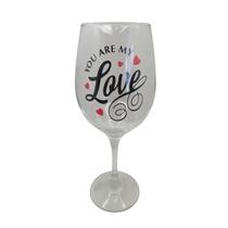 Taça Frase Love Namorados Casal Personalizada Vinho 490Ml Taça Frase Love Namorados Casal Personalizada Vinho 490Ml