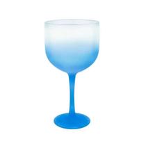 Taça Gin 600ml Jateada Azul Degrade Acrílico10
