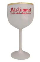 TAÇA GIN BORDA DE OURO DIA DAS MÃES BRANCO/VERMELHO 600m unidade TAÇA GIN BORDA DE OURO DIA DAS MÃES BRANCO/VERMELHO 600m unidade