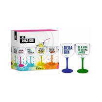 Taca Gin C/2un Bicolor Economize Agua Beba Gin