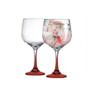 Taça gin club haste vermelha com 2 pcs ref620599 ruvolo