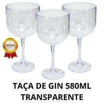 Taça gin cristal transparente acrilico premium 580ml festa eventos liso sem impressão 30 unid