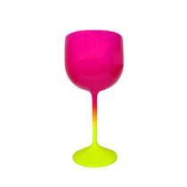 Taça Gin Fluor com 550ml Degradê Amarelo e Pink - Rizzo Taça Gin Fluor com 550ml Degradê Amarelo e Pink - Rizzo