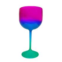 Taça Gin Fluor com 550ml Degradê Verde Tiffany Azul e Roxo - Rizzo Taça Gin Fluor com 550ml Degradê Verde Tiffany Azul e Roxo - Rizzo