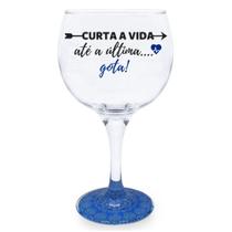 Taça Gin Frases Diversas com Base Decorada - 600ml