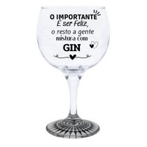 Taça Gin Frases Diversas com Base Decorada - 600ml