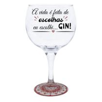 Taça Gin Frases Diversas com Base Decorada - 600ml