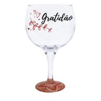 Taça Gin Frases Diversas com Base Decorada - 600ml Taça Gin Frases Diversas com Base Decorada - 600ml