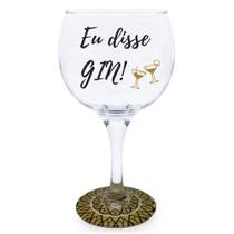 Taça Gin Frases Diversas com Base Decorada - 600ml