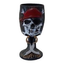Taça Halloween Caveira Pirata com Relevo