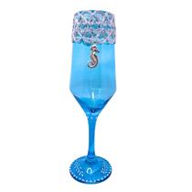 Taça Iemanjá Azul Super Luxo Buffet 190ml Vidro