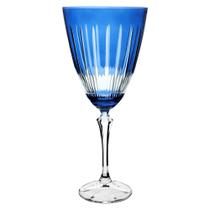 Taça lapidada água 350ml cristal ecológico azul elizabeth - Full Fit