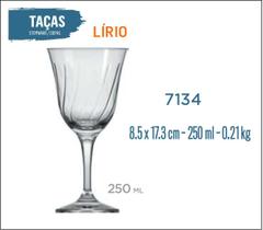 Taça Lírio 250ml - Vinho Tinto Rose Branco Água
