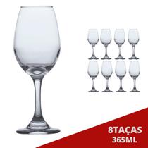 Taça Luxo 365ML Cristal Vinho Água Suco Drinks - 8Unid