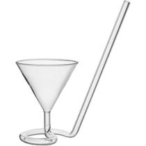 Taça Martini Canudo Borossilicato 180ml 18x8 Transparente